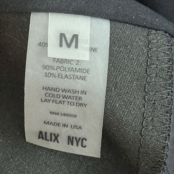 ALIX NYC Black Faux Leather Bodysuit Size M Open Back Cutout Spaghetti Straps - Picture 9 of 16